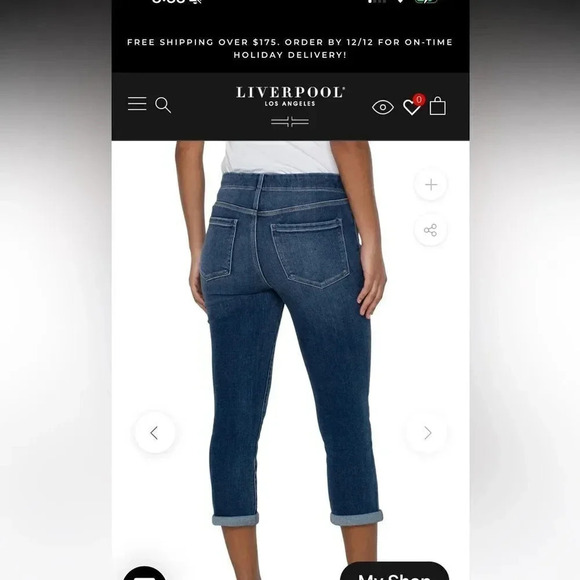 Stitch Fix Liverpool Los Angeles Chloe Crop In Brinkley Wash Size 8/29 NWT Denim - Picture 9 of 11